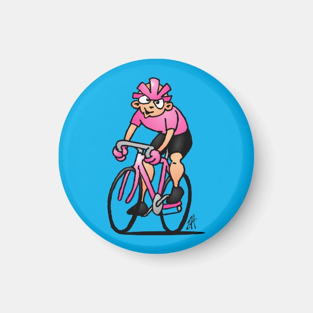 Cyklister i Maglia Rosa Magnet (Framsidan)