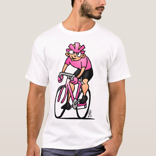 Cyklister i Maglia Rosa T Shirt (Framsida)