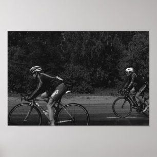 Cyklister i Vitryssland, svartvitt Poster