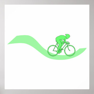 Cyklisterdesign i Grönt. Poster