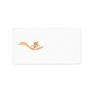 Cyklisterdesign i Orange. Adressetikett