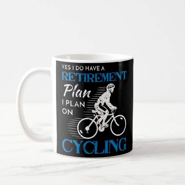 Cyklistpensionen planerar att cykla cykelcykelritt kaffemugg (Vänster)