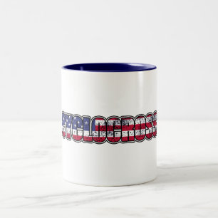 Cyklocross American Flagga Två-Tonad Mugg