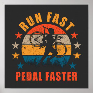 Cyklocross Springa Fast Pedal Faster Gravel Bicycl Poster