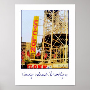 Cyklon Rollercoaster Sign Poster