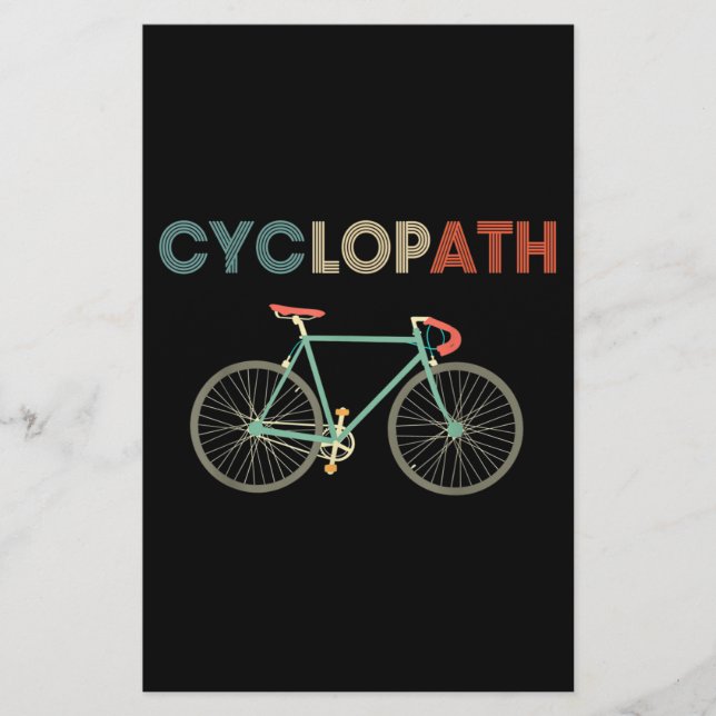 Cyklopath Funny Cycle Cyclist Humor Brevpapper (Framsida)