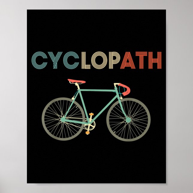 Cyklopath Funny Cycle Cyclist Humor Poster (Framsidan)