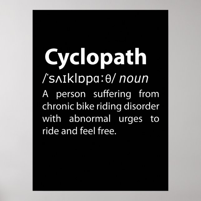 Cyklopath Funny ordlistedefinition Poster (Framsidan)