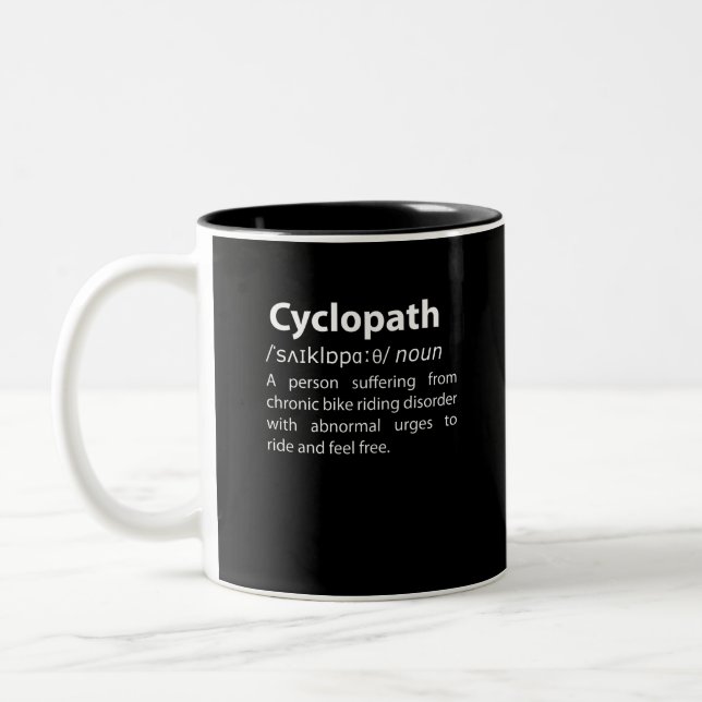 Cyklopath Funny ordlistedefinition Två-Tonad Mugg (Vänster)