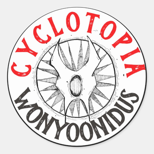 Cyklotopia Stickers Runt Klistermärke (Framsida)