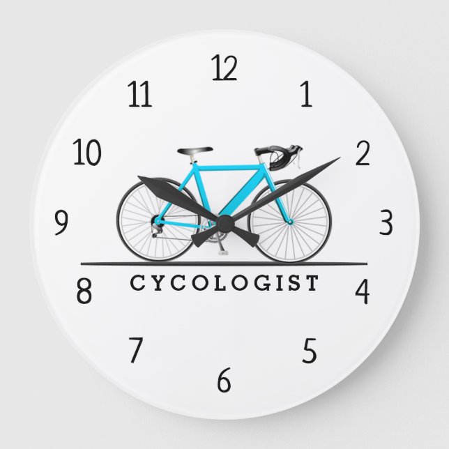 Cykolog Aqua Bicycle Large Clock Stor Klocka (Framsida)
