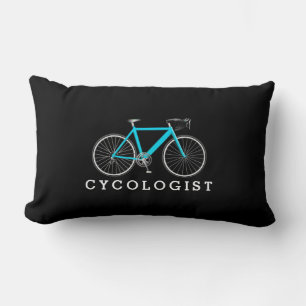 Cykolog Aqua Bicycle på svart påfyllnad på lumbalf Lumbarkudde