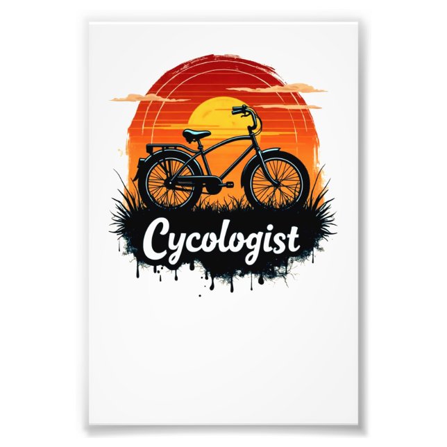 Cykolog Bike Äventyr: Sunset Graphic Tee Fototryck (Framsidan)
