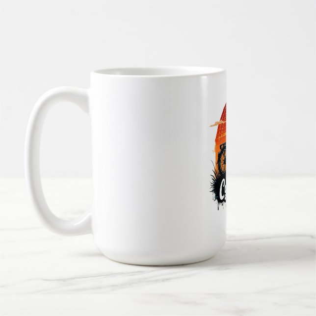 Cykolog Bike Äventyr: Sunset Graphic Tee Kaffemugg (Vänster)