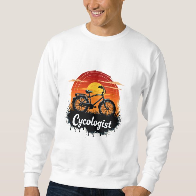 Cykolog Bike Äventyr: Sunset Graphic Tee Lång Ärmad Tröja (Framsida)
