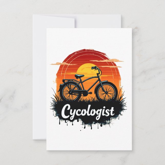 Cykolog Bike Äventyr: Sunset Graphic Tee Meddelande (Framsida)