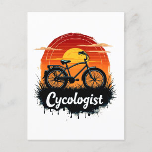 Cykolog Bike Äventyr: Sunset Graphic Tee Vykort