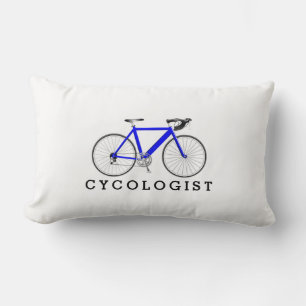Cykolog Blue- cykel vid vit cykel Lumbarkudde