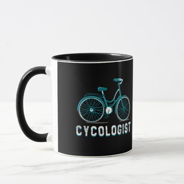 Cykolog Coffee Mugg Gift for Bikers and Cyclist (Vänster)