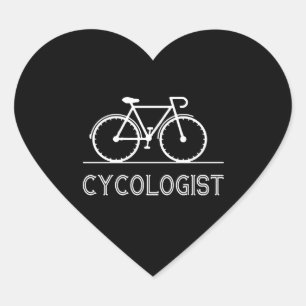 Cykolog Cycle Älskare Gift Cycling Mountain Gift Hjärtformat Klistermärke