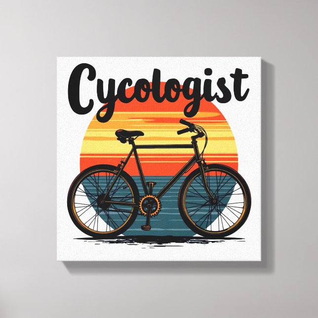 Cykolog: Energetisk Biker Tee - för cykling Canvastryck (Framsida)