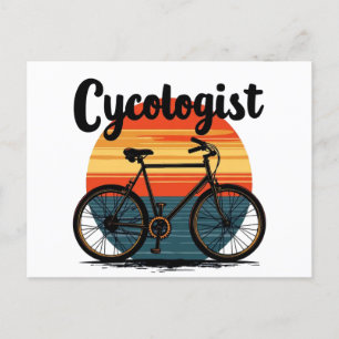 Cykolog: Energetisk Biker Tee - för cykling Helg Vykort