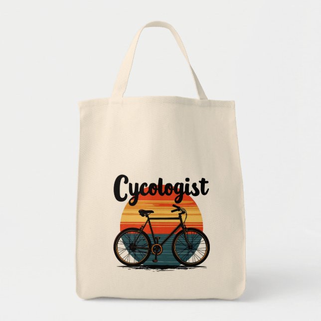 Cykolog: Energetisk Biker Tee - för cykling Tygkasse (Framsidan)