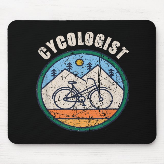 Cykolog Funny Cycle Cycling Vintage Gift Musmatta (Framsidan)