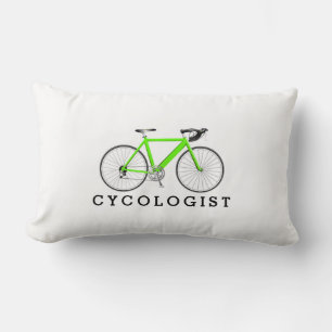 Cykolog Grönt Cycle on White Lumbarkudde