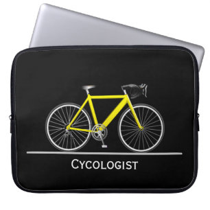 Cykolog Gult Bike på Black Laptop Fodral