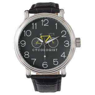 Cykolog Gult Cycle on Black Armbandsur