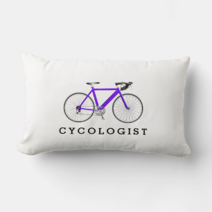 Cykolog Lila Cycle på vit vitt Lumbarkudde