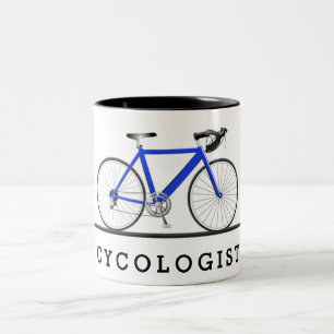 Cykolog med blå cykel Två-Tonad mugg