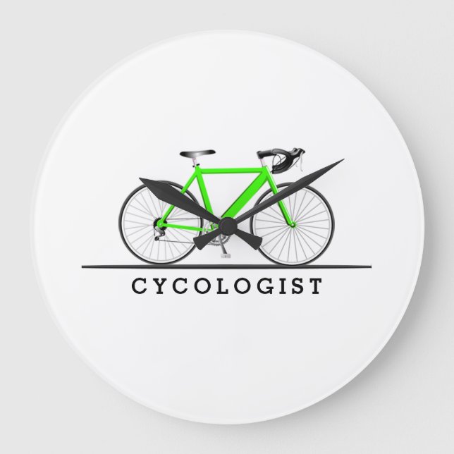 Cykolog med grönt-cykel stor klocka (Framsida)