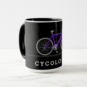 Cykolog med lila-cykel mugg