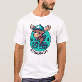 Cykolog Moose Riding Bicycle T Shirt