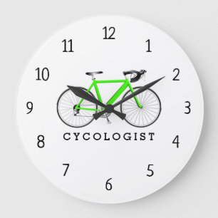 Cykolog Neon Grönt Bicycle Lara Clock Stor Klocka