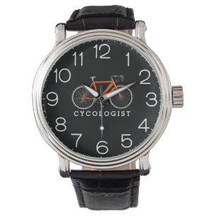 Cykolog Orange Cycle on Black Armbandsur