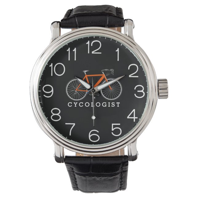 Cykolog Orange Cycle on Black Armbandsur (Framsida)