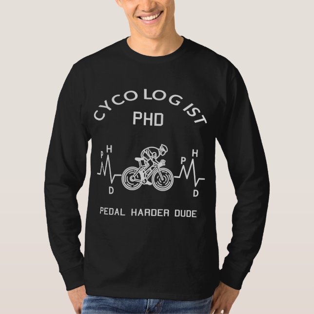 Cykolog PHD Heartslag Funny Cycolog Biker Ri T Shirt (Framsida)