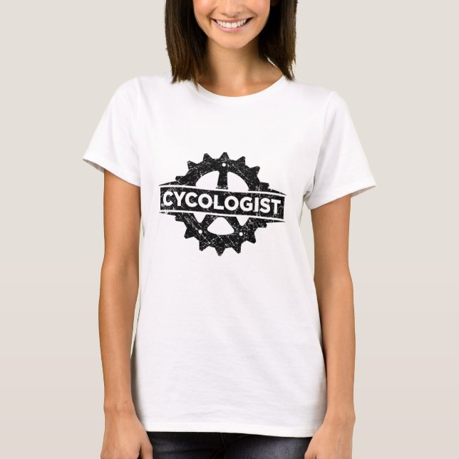 Cykolog, rolig cykelgåva t shirt (Framsida)