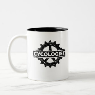 Cykolog, rolig cykelgåva Två-Tonad mugg