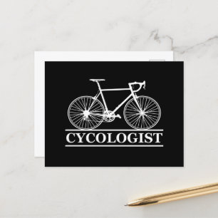Cykolog, rolig cykling som säger helg vykort