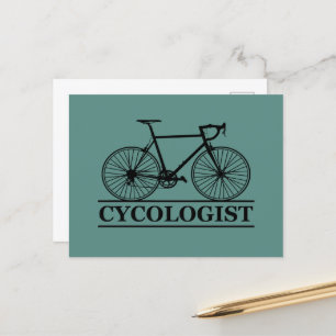 Cykolog, rolig cykling som säger helg vykort