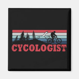 Cykolog, rolig cykling som säger magnet
