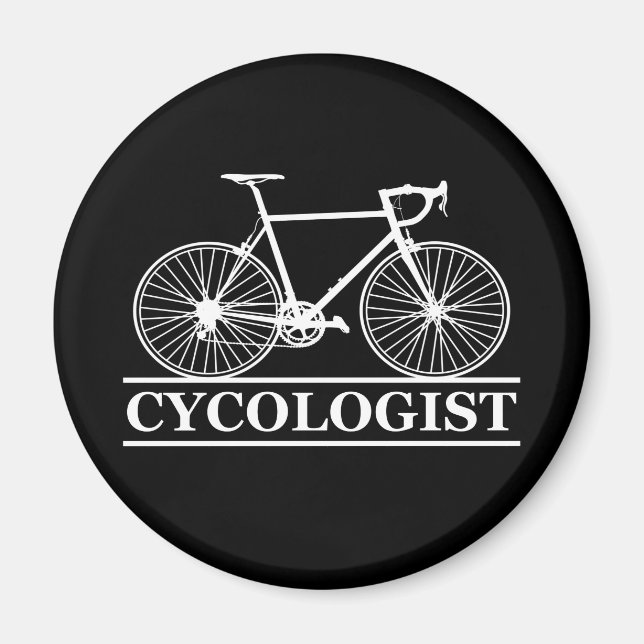 Cykolog, rolig cykling som säger magnet (Framsidan)