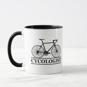 Cykolog, rolig cykling som säger mugg