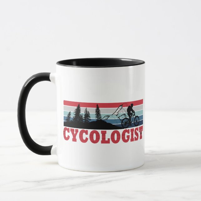 Cykolog, rolig cykling som säger mugg (Vänster)