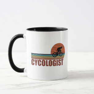 Cykolog, rolig cykling som säger mugg