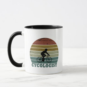 Cykolog, rolig cykling som säger mugg